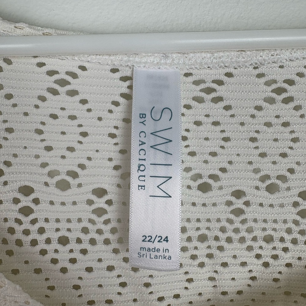 Cacique Lane Bryant Cream Lace Swim Cover festival coastal cowgirl size 22/24 - Picture 3 of 13